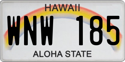 HI license plate WNW185