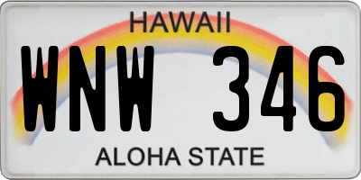 HI license plate WNW346