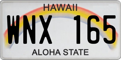 HI license plate WNX165