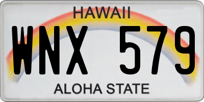 HI license plate WNX579