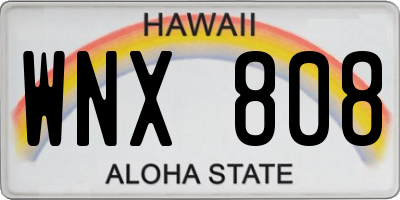 HI license plate WNX808