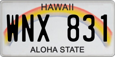 HI license plate WNX831
