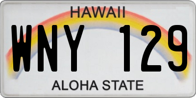 HI license plate WNY129