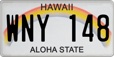 HI license plate WNY148