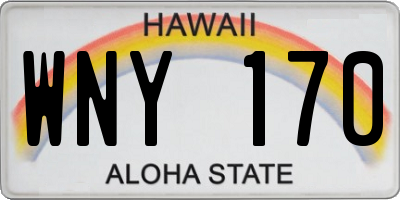 HI license plate WNY170