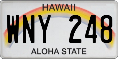 HI license plate WNY248