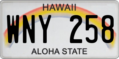 HI license plate WNY258
