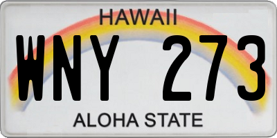 HI license plate WNY273