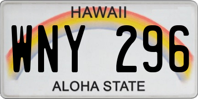 HI license plate WNY296