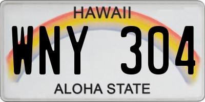 HI license plate WNY304