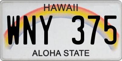 HI license plate WNY375