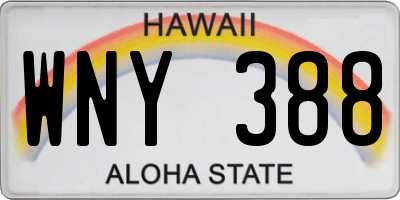 HI license plate WNY388