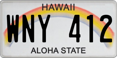 HI license plate WNY412