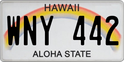 HI license plate WNY442