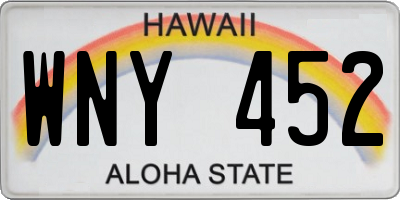 HI license plate WNY452