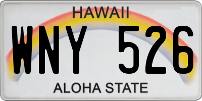 HI license plate WNY526
