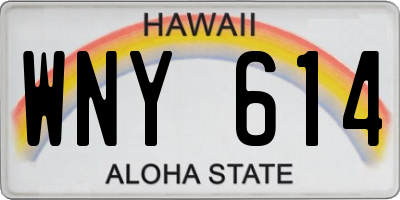 HI license plate WNY614