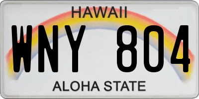 HI license plate WNY804