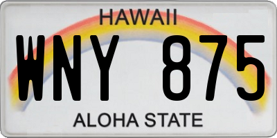 HI license plate WNY875