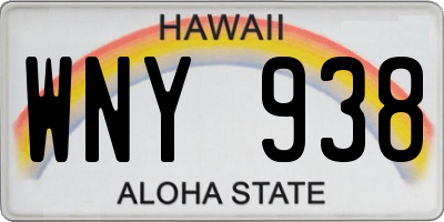 HI license plate WNY938