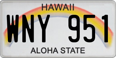 HI license plate WNY951