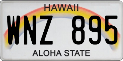 HI license plate WNZ895