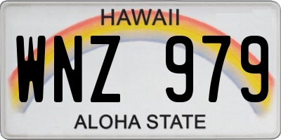HI license plate WNZ979
