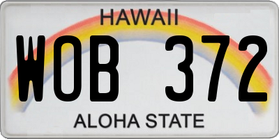 HI license plate WOB372