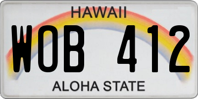 HI license plate WOB412