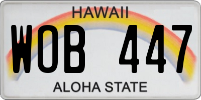 HI license plate WOB447
