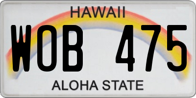HI license plate WOB475