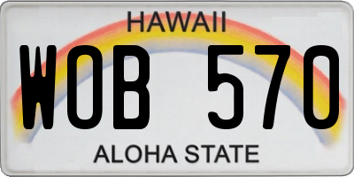 HI license plate WOB570