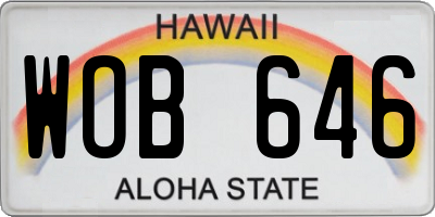 HI license plate WOB646