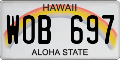 HI license plate WOB697