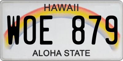 HI license plate WOE879
