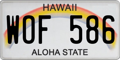 HI license plate WOF586