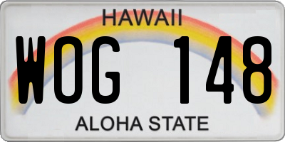 HI license plate WOG148