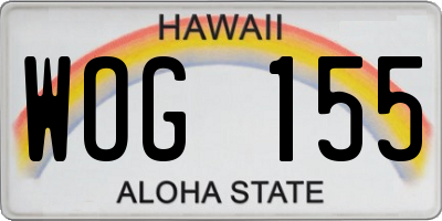 HI license plate WOG155