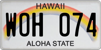 HI license plate WOH074