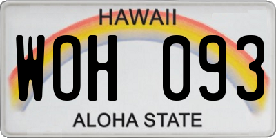 HI license plate WOH093