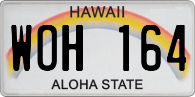 HI license plate WOH164