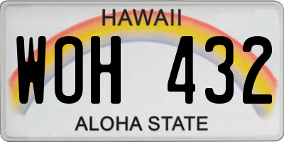 HI license plate WOH432