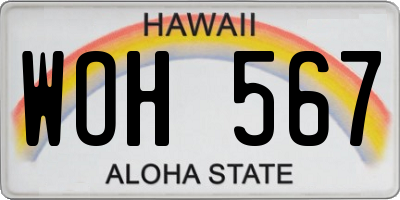 HI license plate WOH567