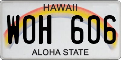 HI license plate WOH606