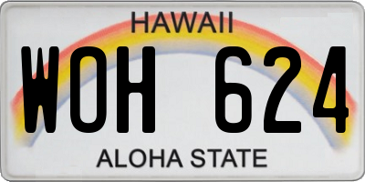 HI license plate WOH624