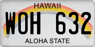 HI license plate WOH632
