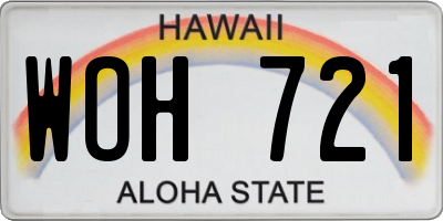 HI license plate WOH721