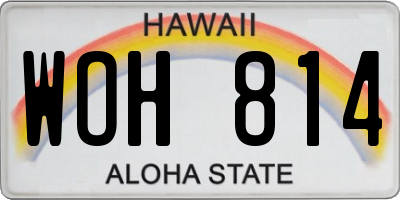 HI license plate WOH814