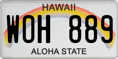 HI license plate WOH889