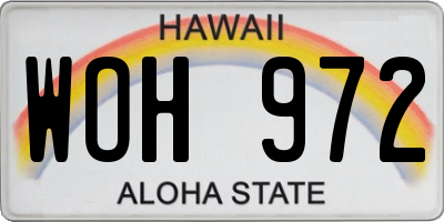 HI license plate WOH972